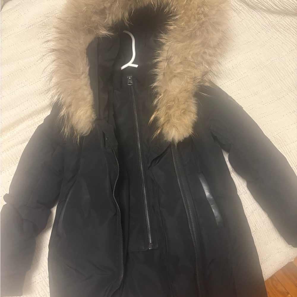 Mackage Black Coat with Fur Trim size 6 Girls